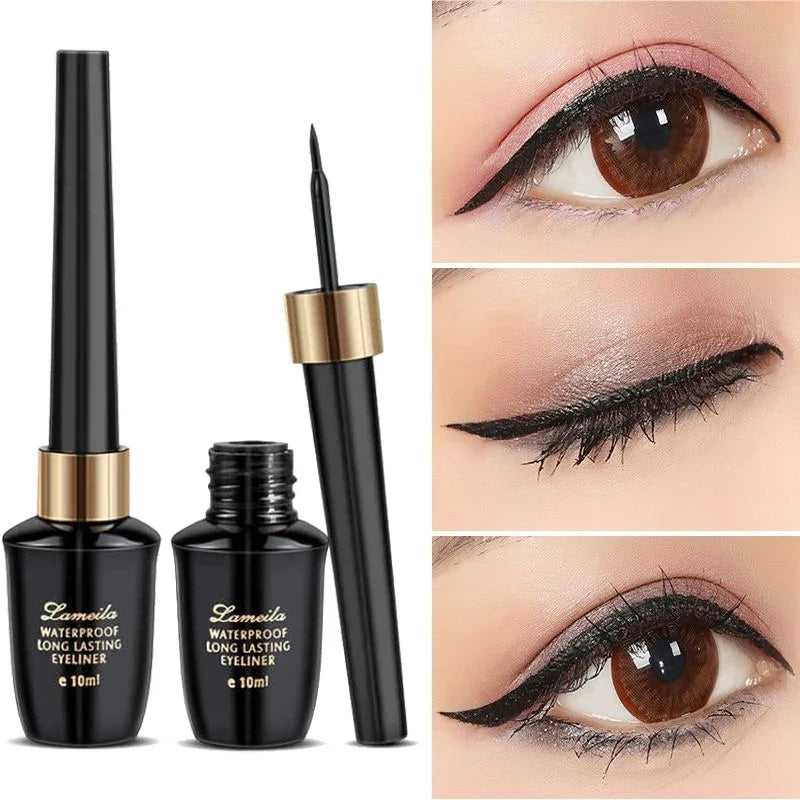 Long-lasting hard-tipped gel eye ultra-fine waterproof black liquid eyeliner pen - Tasawoq