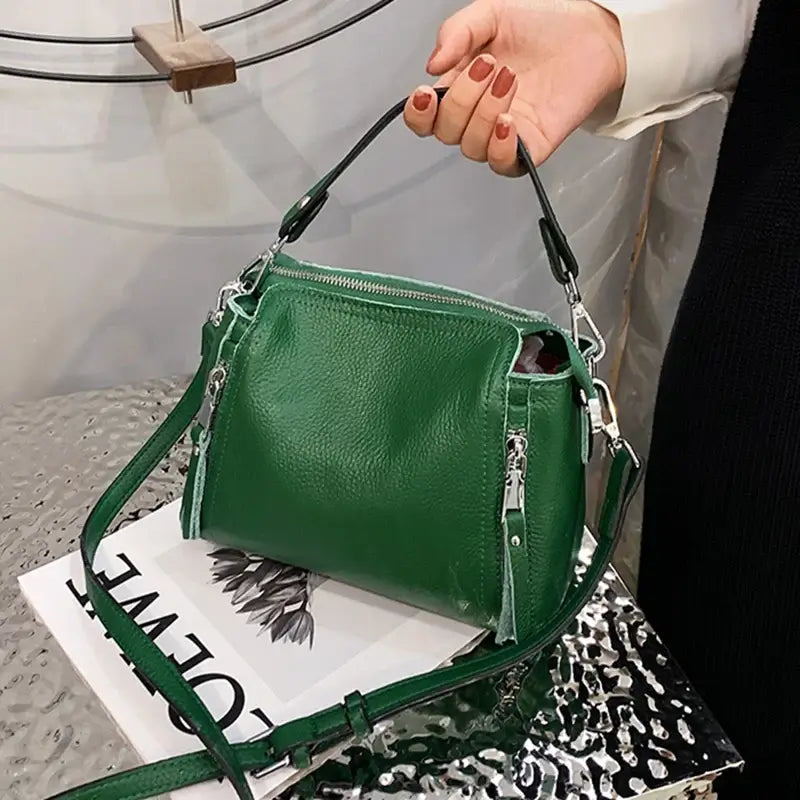 100% Genuine Leather Women Handbags Cowhide Women Shoulder bag Fashion Luxury Ladies Messenger Bags High Quality Female Tote bag - Tasawoq