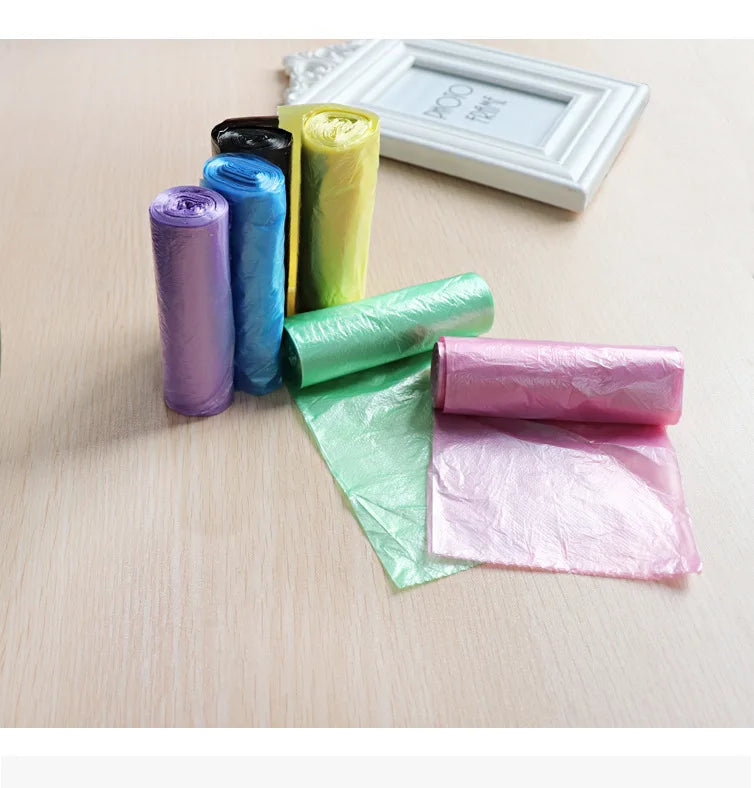 5 Rolls 100 Counts Disposable Small Trash Bags Portable Pe Rubbish Bags Wastebasket Bags Small Garbage Bags Office Kitchen Waste - Tasawoq