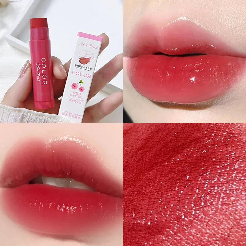 Colored Lip Balm Cute Moisturizing Lip Tint Long Lasting Waterproof Change Color Lipstick for Women Girls Lips Make Up Cosmetics - Tasawoq