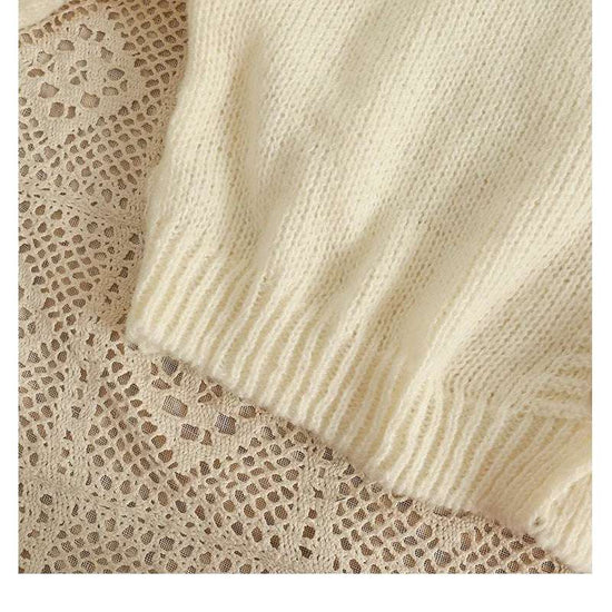 PTKPCC New Autumn Colourful Applique Flower Cardigan for Women Cute Long V-neck Knit Crop Sweater Girl Soft Knitwear - Tasawoq