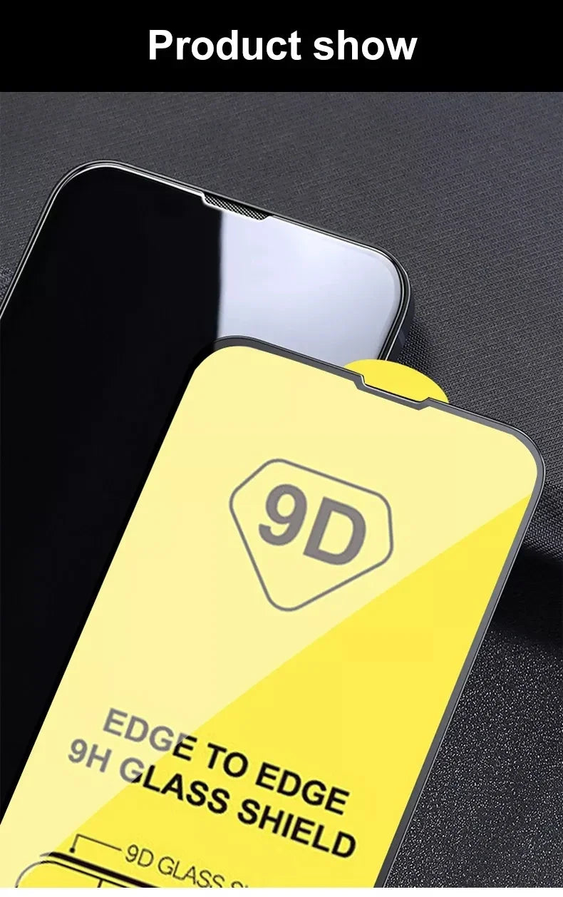 1-5PCS 9D Screen Protector Tempered Glass for IPhone 15 14 13 12 11 Pro Max Protective Glass for IPhone X XR XS Max 7 8 14 Plus