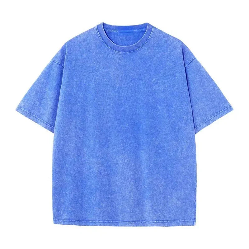 2025 Washed Vintage T-Shirts Street Hip Hop Retro Punk T Shirt women Harajuku Casual Cotton Short Sleeve Acid Wash TShirts top - Tasawoq