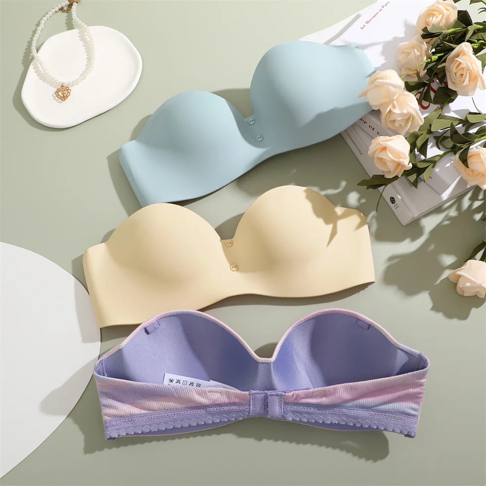 Women Sexy Seamless Bras Adjustable Push Up Brassiere No Steel Female Comfortable Underwear Ladies Solid Color Lingerie Bralette - Tasawoq