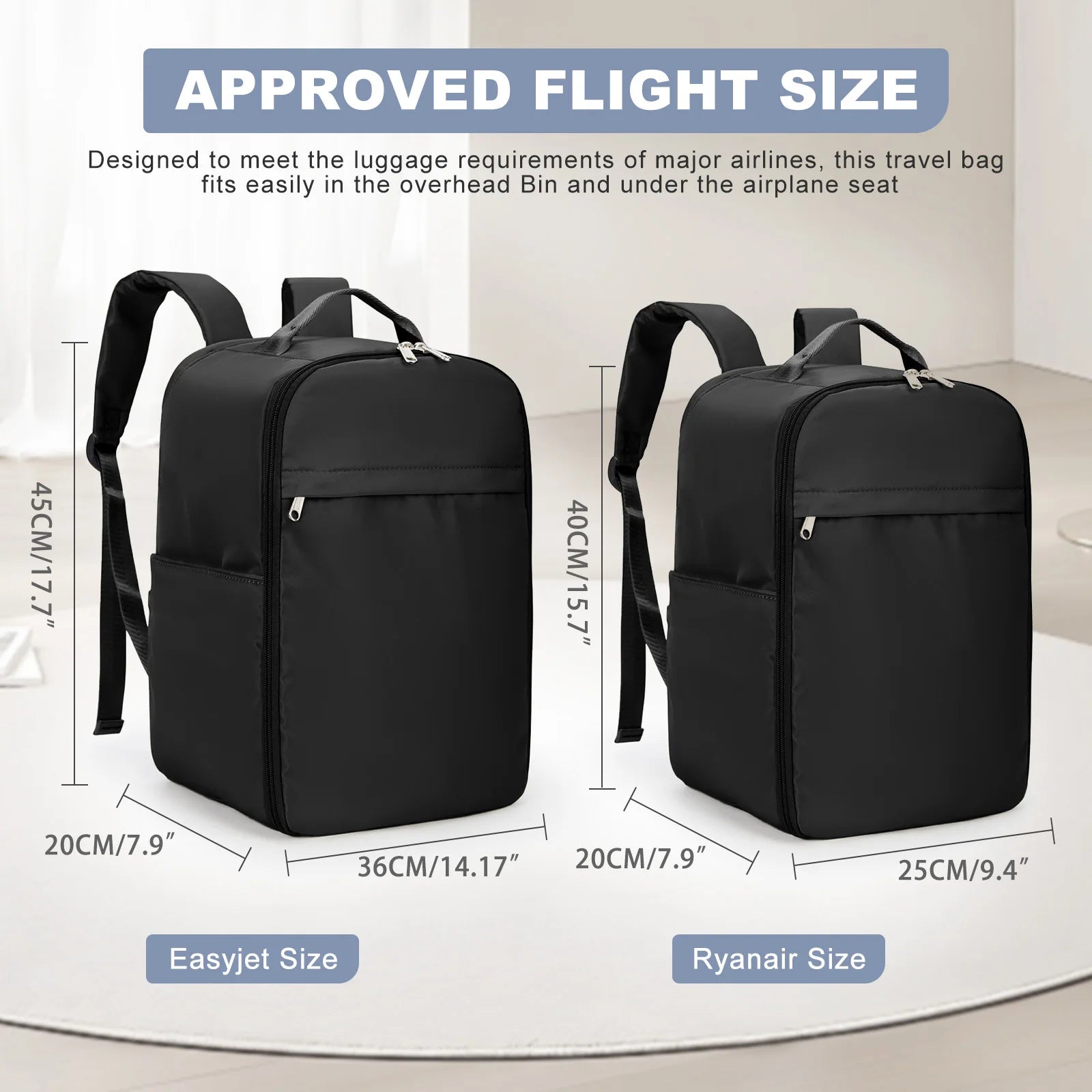 Ryanair Backpack 40x20x25 Cabin Bag, Hand Luggage Travel Backpack for Easyjet Cabin Bag 45x36x20, Laptop Backpack for Women/Men - Tasawoq