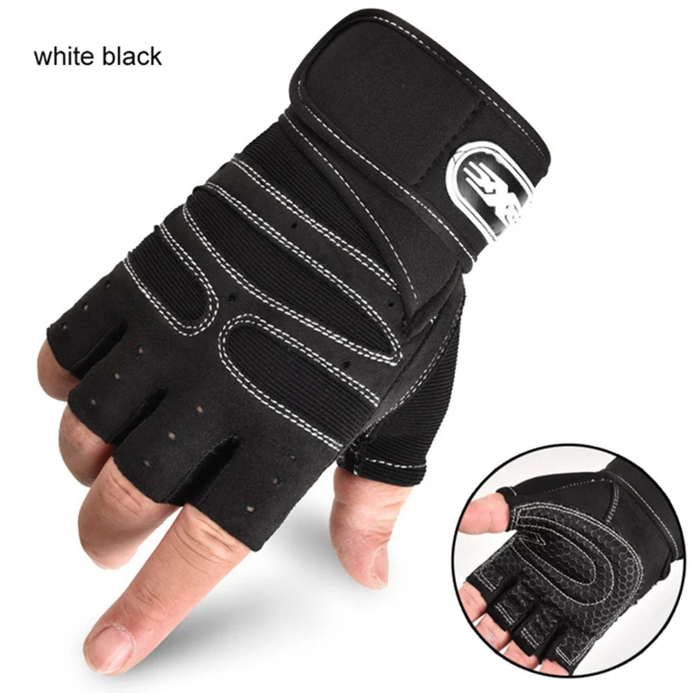 Workout Gloves for Men Women Half Finger Glove with Wrist Wrap for Sport Weight Lifting Training Bicycle Motorcyclist Gym Glove - Tasawoq