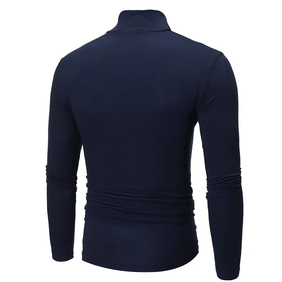 Thermal Underwear Tops Men Winter Clothes Thermal Shirt Autumn Men's Winter Tights High Neck Thin Slim Fit Long Sleeve T-shirt - Tasawoq