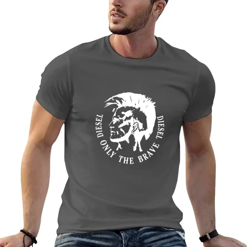 2025 New Men's Cotton T-shirt Comfortable Round Neck Print Large Size Top Unisex Clothing Harajuku Retro Casual Street Wear