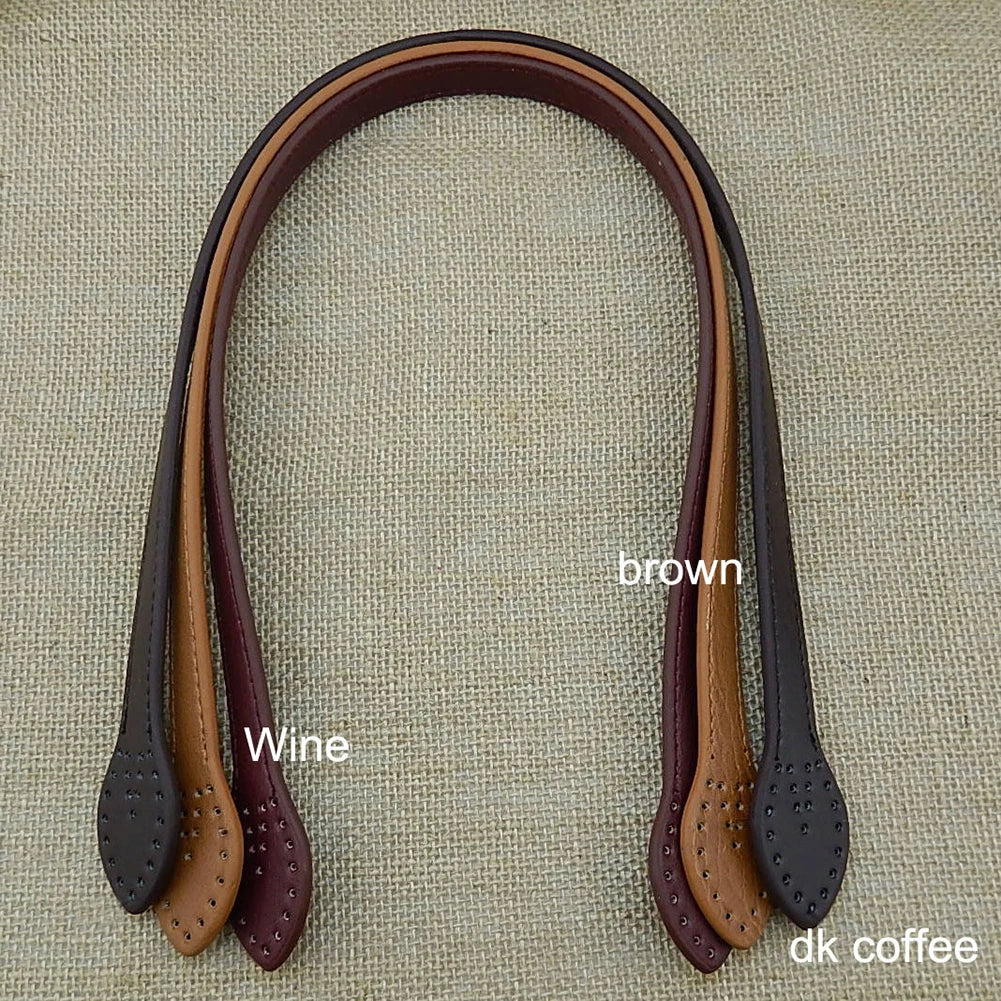 2Pcs 60cm PU Leather Bag Handle Shoulder Bag Strap Replacement Handbag Belt Straps DIY For DIY Women Handmade Bag Accessories - Tasawoq