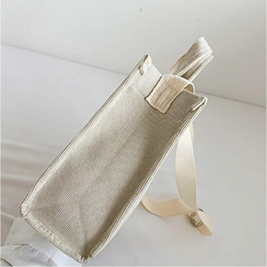 Women Handbag Simple Corduroy Portable Large Capacity HandBag Ins Fashion Trend Small Square Handbag Single Shoulder Bags - Tasawoq