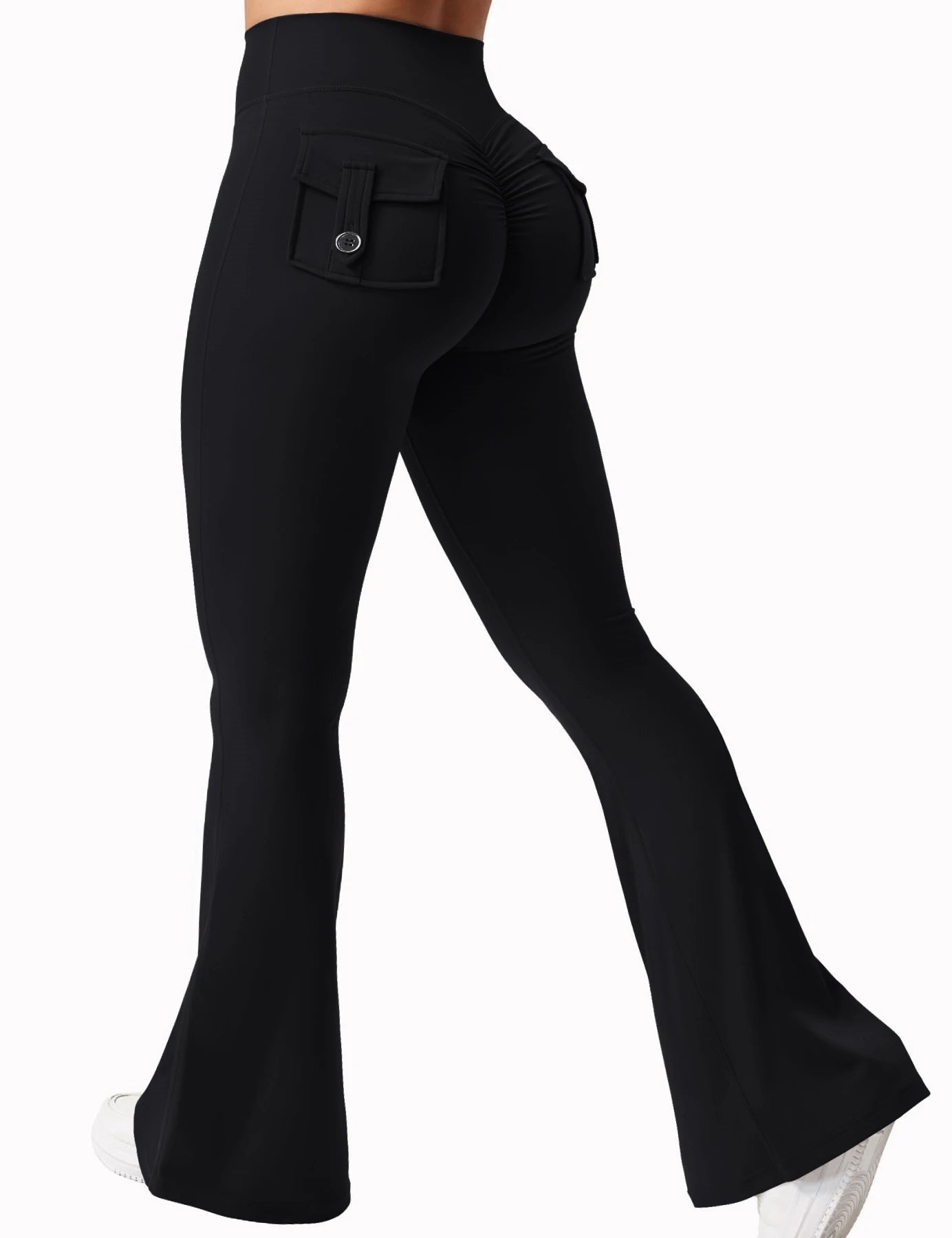 2024 Newest Women Wide Leg High Stretch Yoga Leggings Naked Feeling Compression Fitness Workwear with pockets Yoga Pant ﻿ - Tasawoq