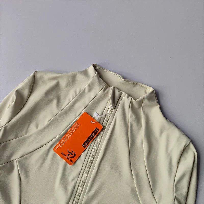 Women Sports Jacket Zip Fitness Yoga Shirt Workout Running Coats Warm Gym Long Sleeve Top Cardigan Slim Tight Jacket Activewear - Tasawoq