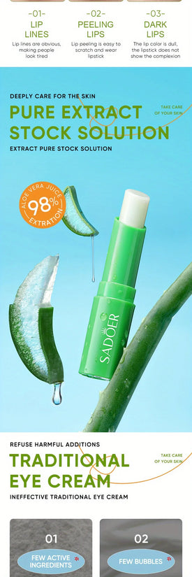 Lip Aloe Balm Nourishing, Refreshing, Hydrating and Moisturizing Preventing Cracking and Repairing Lips Gentle Non Irritating - Tasawoq