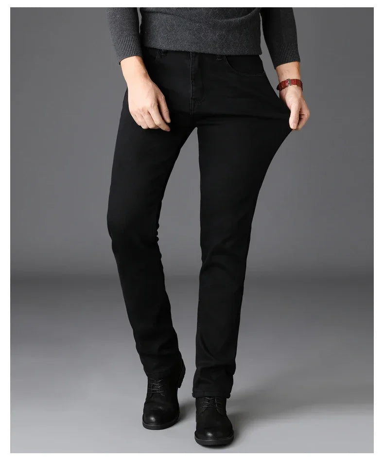 Men Classic Advanced Fashion Brand Jeans Jean Homme Man Soft Stretch Black Biker Masculino Denim Trousers Mens Pants Overalls - Tasawoq