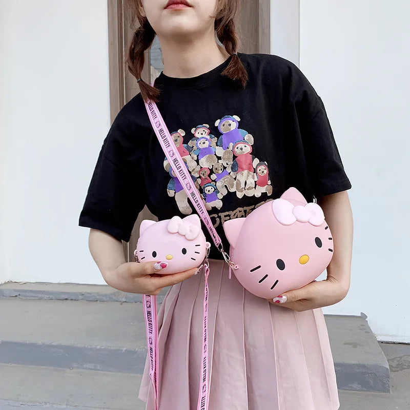11cm/19cm Hello Kitty Crossbody Bags For Women Kawaii Messenger Bag Travel 3d Shoulder Small Purse Phone Bag Girlfriend Gift - Tasawoq