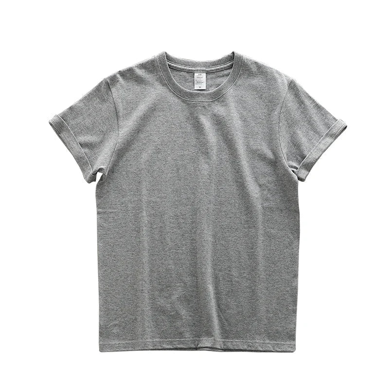 Dukeen 280gsm Oversized Heavy T-Shirt for Men Summer Short Sleeve Tee Cotton Solid Color Top Casual T Shirts One Piece - Tasawoq