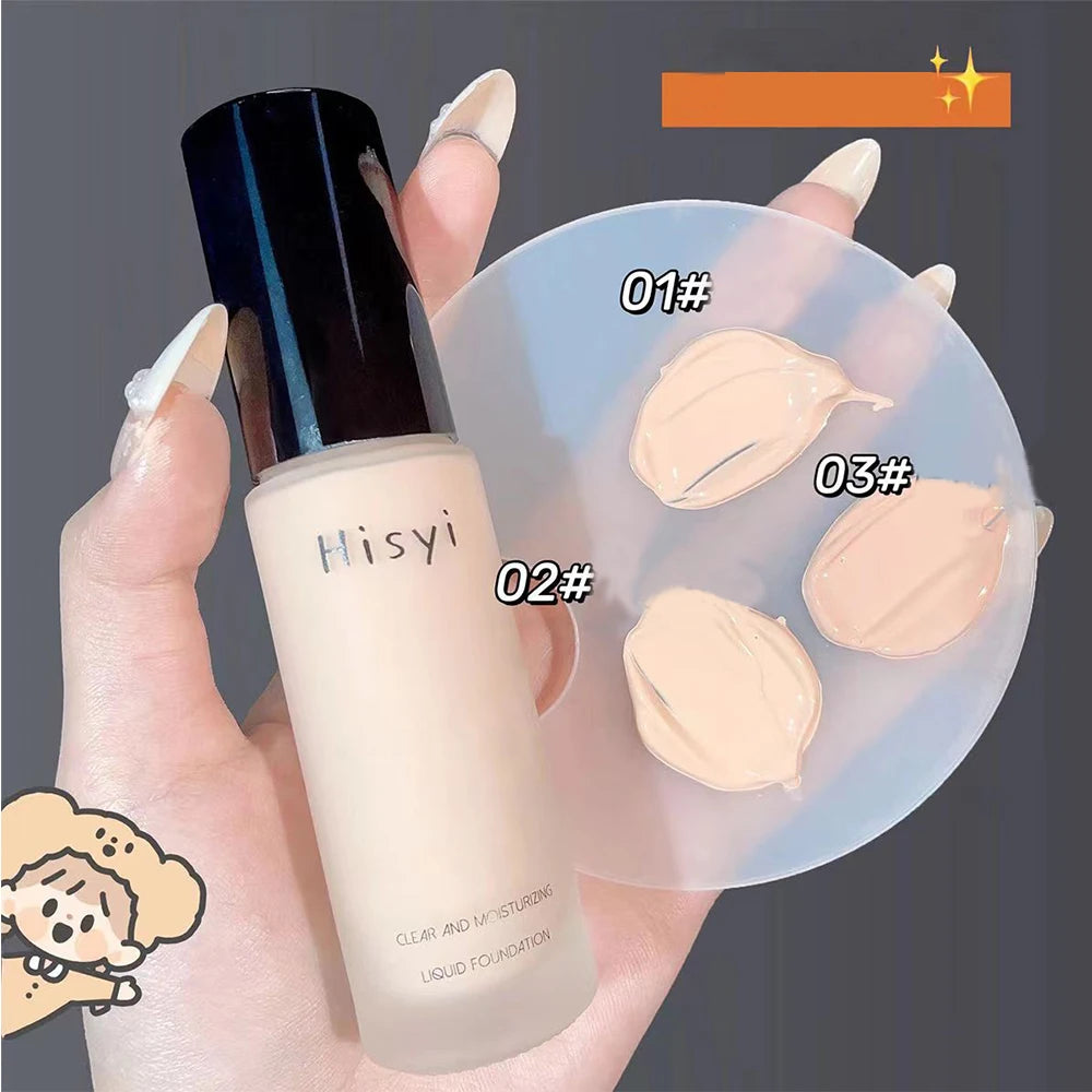 Liquid foundation naturally covers flaws without sticking powder, plain face cream, transparent foundation, conceals blemishes - Tasawoq