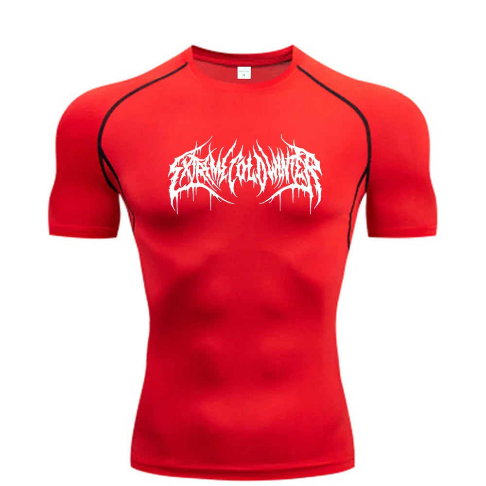 Summer Compression Sweatshirt Short Sleeve Men's Fitness T-Shirt Running Quick-Dry Top Gym Workout Bodybuilding T-Shirt S-3XL - Tasawoq