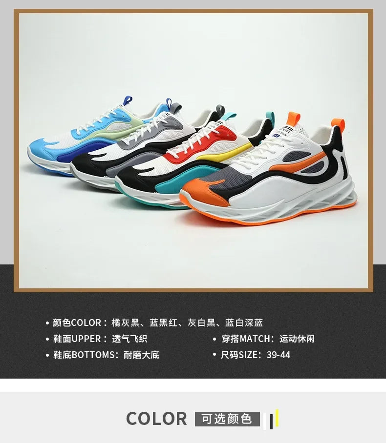 New Trendy Men's Sports Shoes Cushion Running Sneakers Outdoor Leisure Walking Jogging Trainers Soft Sole Breathable Footwear - Tasawoq