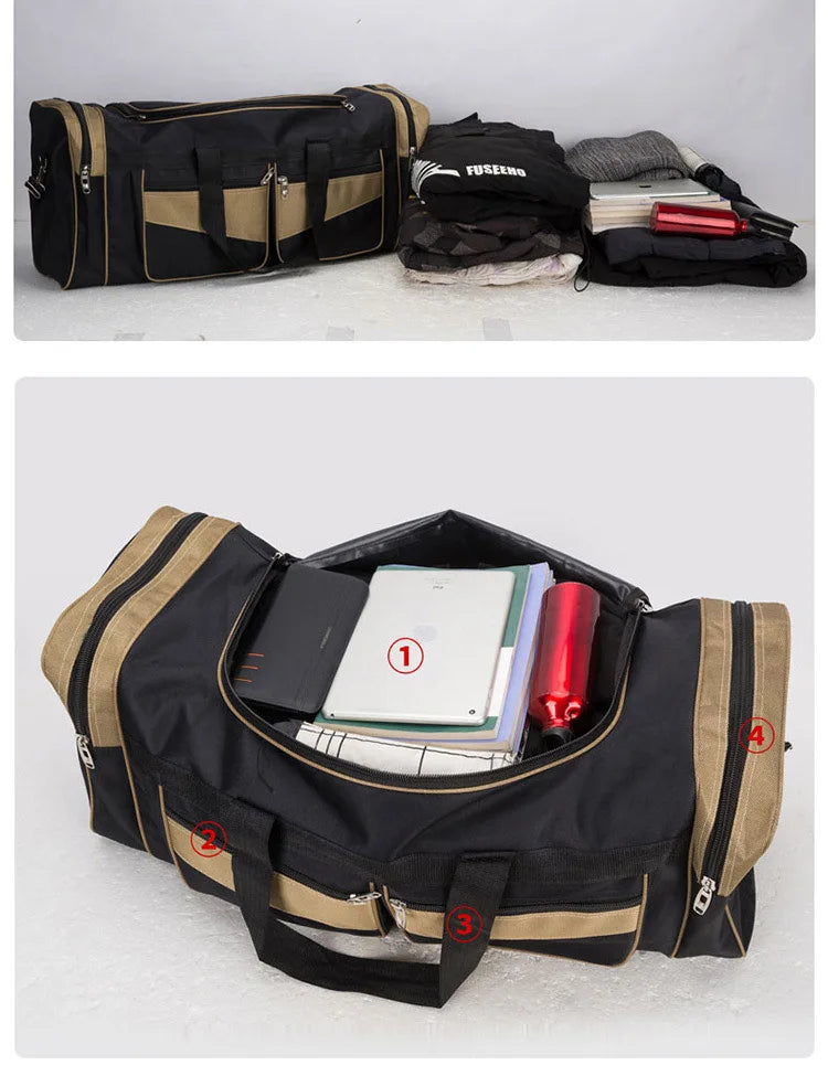 Luggage Travel Bag Gym Fitness Handbags for Women Men Outdoor Sports Shoulder Large Storage Duffel Training Long Distance Bag - Tasawoq