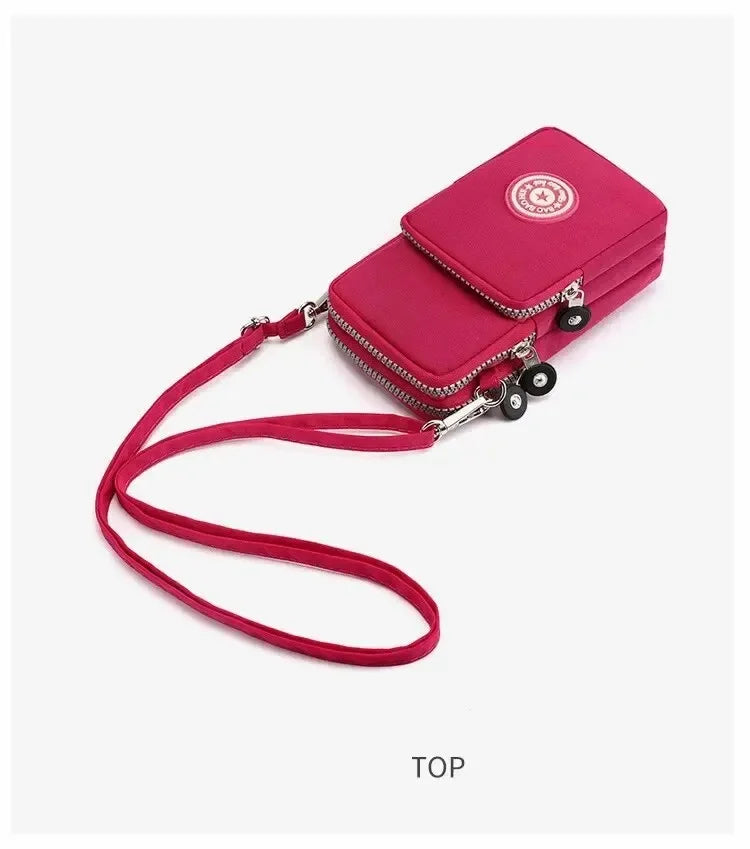 Portable Shoulder Bags Nylon Waterproof Women Mobile Phone Bags Mini Female Messenger Purse Lady Wallet Female CrossBody Bag - Tasawoq