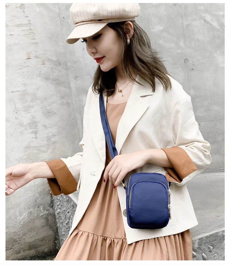 Women Bag Waterproof Shoulder Bag Crossbody Zipper Mobile Phone Lady Female Multifunction Handbag Wrist Purse Womens Pouch - Tasawoq