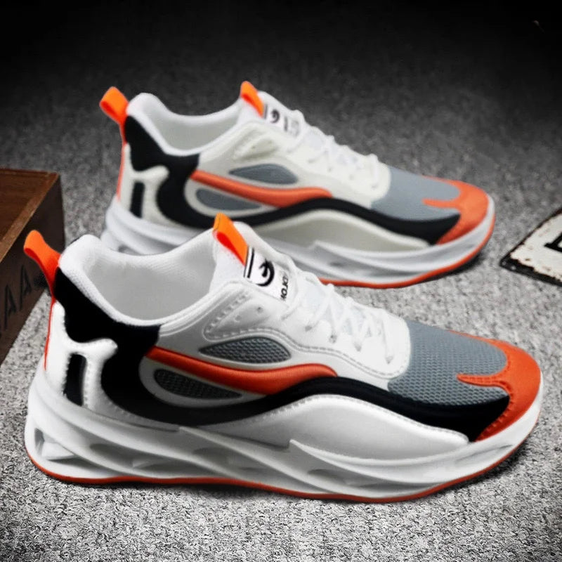New Trendy Men's Sports Shoes Cushion Running Sneakers Outdoor Leisure Walking Jogging Trainers Soft Sole Breathable Footwear - Tasawoq
