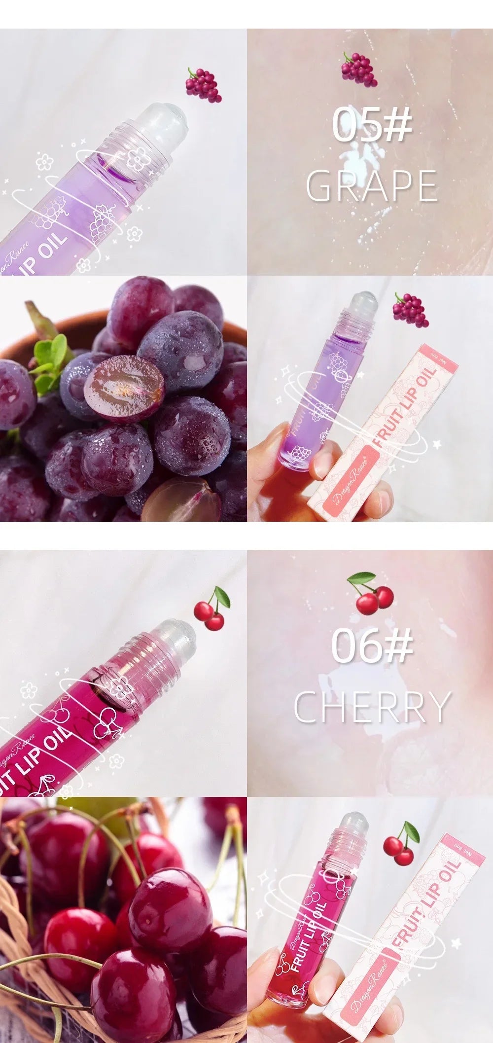 Roll-On Lip Oil, Moisturizing and Hydrating Lip Gloss, Nourishing Lip Balm Liquid for Smooth and Soft Lips, Long-Lasting Shine - Tasawoq