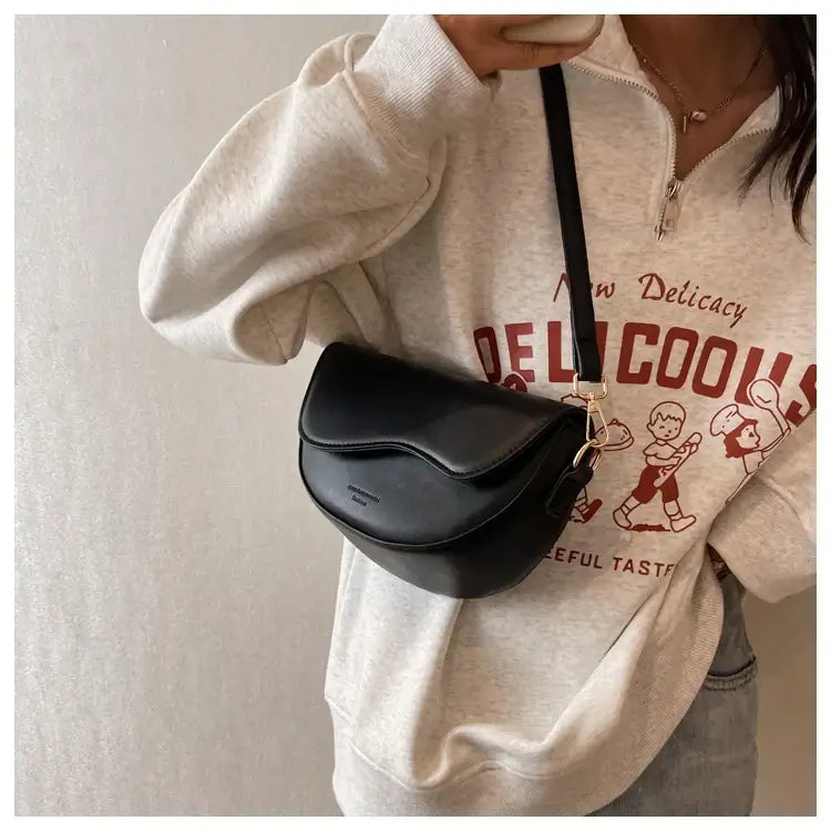 Small Leather Saddle Armpit Bags for Women Summer Chain Shoulder Crossbody Bag Ladies Vintage Underarm Handbags Woman bolsa - Tasawoq