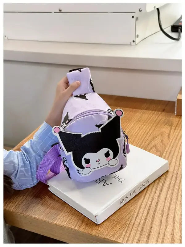 Kawaii Sanrio Hello Kitty Chest Bag Crossbody Bags Kuromi My Melody Cinnamoroll Messenger Shoulder Handbag for Women Toys Girls - Tasawoq