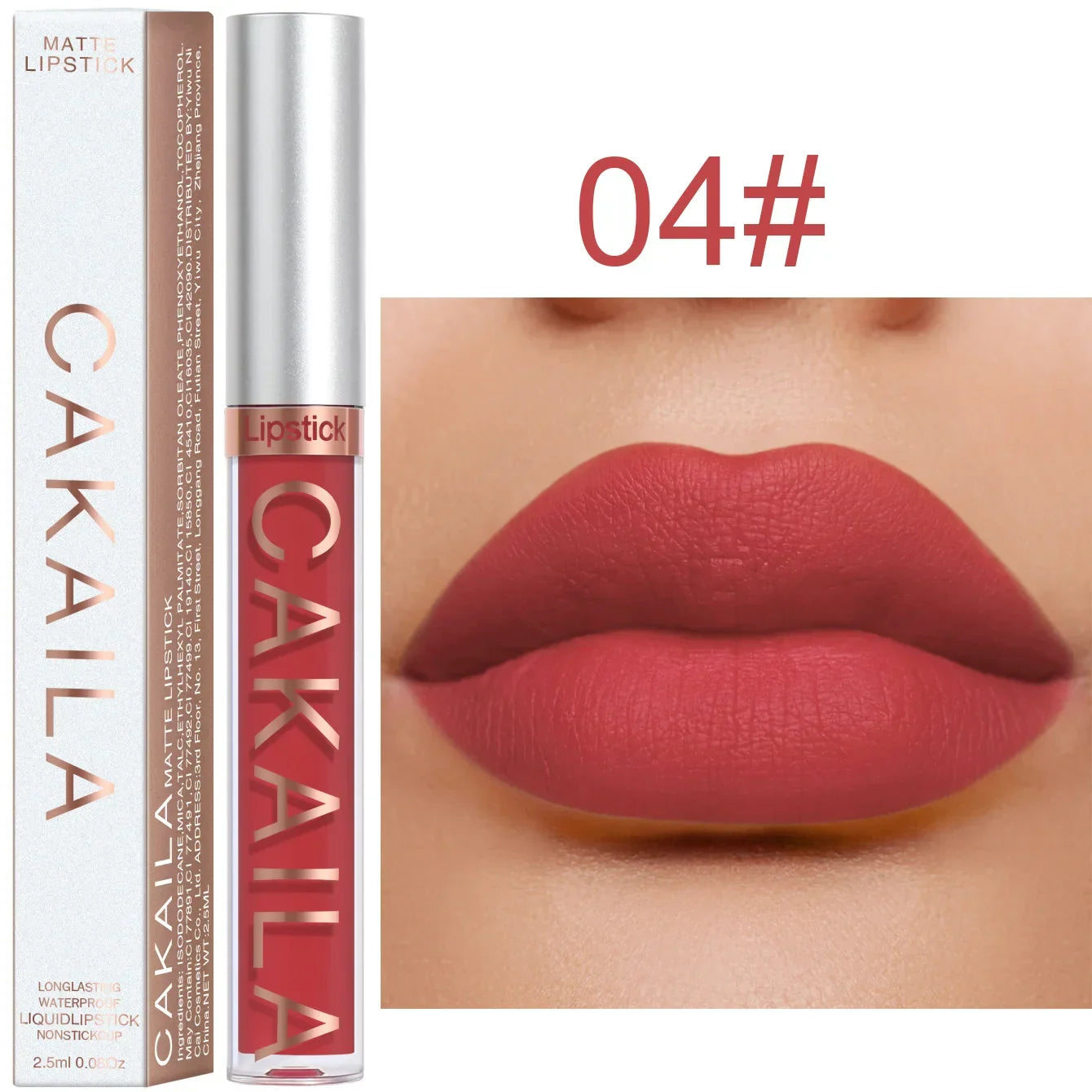 1PC Velvet Matte Lipstick Lip Gloss Light Red Liquid Lip Tint Cream Pigment Long Lasting Silky Texture Lips Women's Cosmetics - Tasawoq