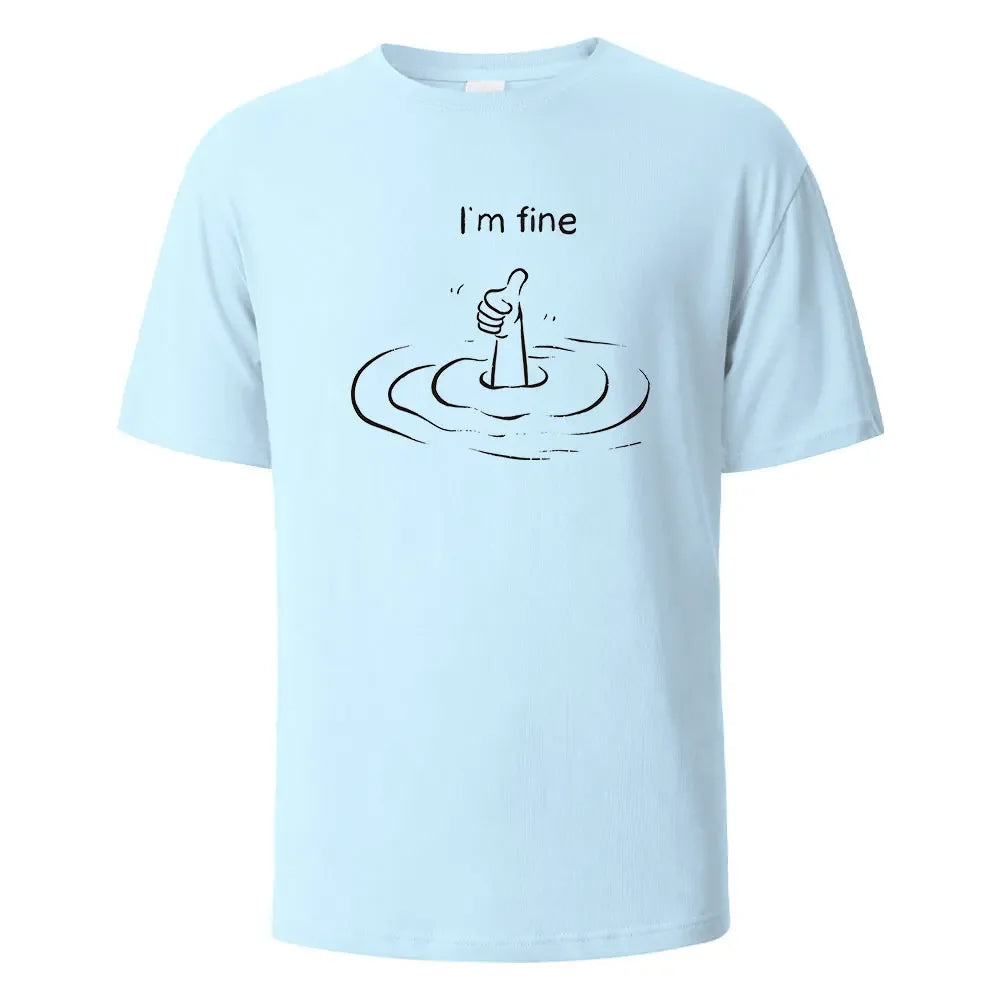 T'm Fine Print T-Shirt 100% Cotton Summer Tees For Men Women Oversize Casual Tops