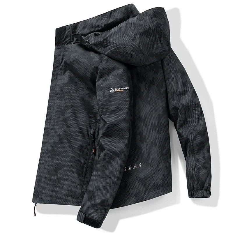 Hooded Hiking Jacket Men Outdoor Bomber Jackets Waterproof Windbreaker 2024 Spring Autumn Sports Casual Cargo Jackets Mens Coats - Tasawoq