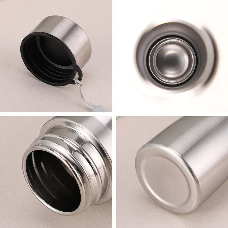 1000ML Stainless Steel Sport Bottle Single-Layer Red Water Cup Metal Flask Drinkware Camping Sports Gym - Tasawoq