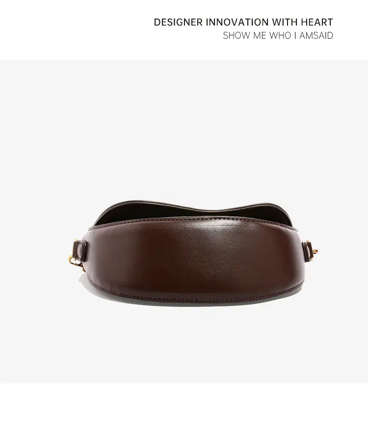 Small Leather Saddle Armpit Bags for Women Summer Chain Shoulder Crossbody Bag Ladies Vintage Underarm Handbags Woman bolsa - Tasawoq