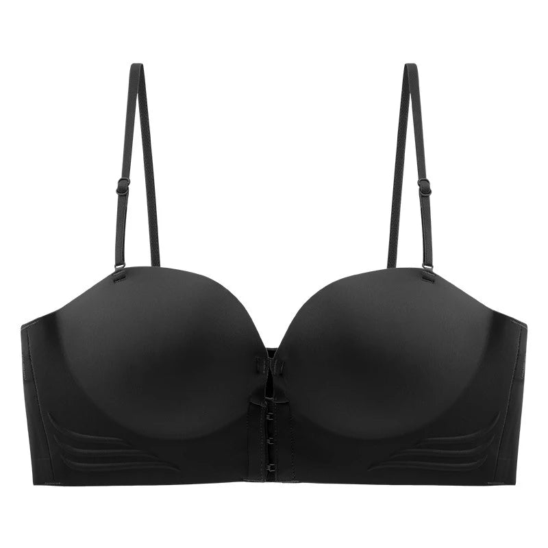 FINETOO Front Closure Sexy Push Up Bra Women Invisible Bras Underwear Lingerie For Female Brassiere Strapless Seamless Bralette - Tasawoq