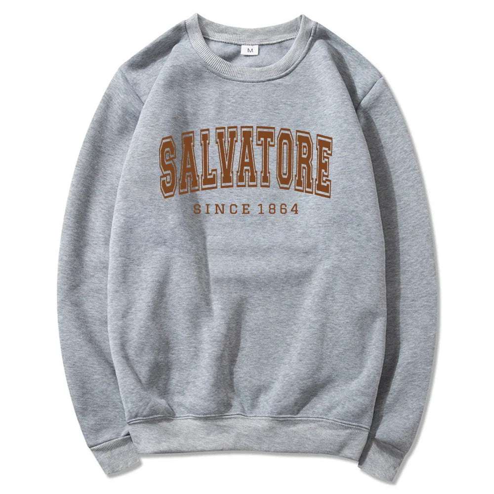 Salvatore Since1864 Sweatshirt Mystic Falls Hoodie Vampire Diaries Jumper Vintage TVD Damon Stefan Crewneck Sweatshirt Fans Top - Tasawoq