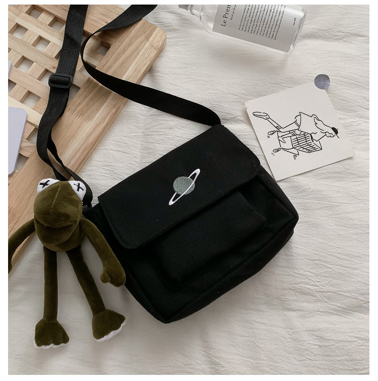 Casual Collage Student Messenger Bag Women Small Bag Canvas Shoulder Bag For Women Print Crossbody Bags Bolsas Sac - Tasawoq