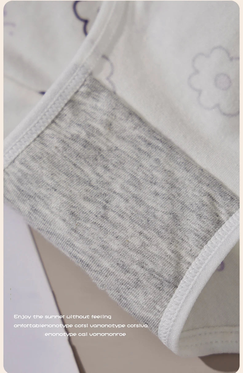 4Pcs/Set Cotton Panties Women High Waist Slimming Underwear Cute Print Young Girls Briefs Plus Size M-4XL Soft Female Lingerie - Tasawoq