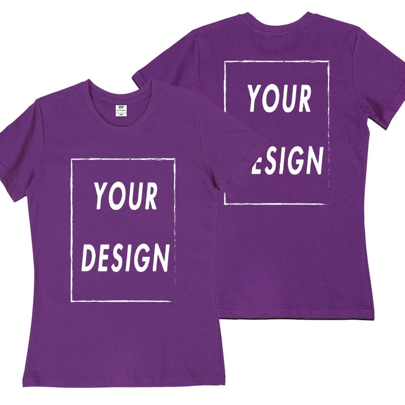 UE Size Custom Team T-shirt for Women, Add Your Own Design in Front and Back, Print and Text, High-quality T-shirt for Men - Tasawoq