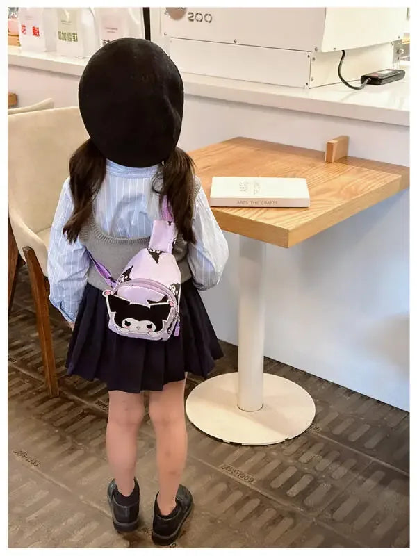 Kawaii Sanrio Hello Kitty Chest Bag Crossbody Bags Kuromi My Melody Cinnamoroll Messenger Shoulder Handbag for Women Toys Girls - Tasawoq