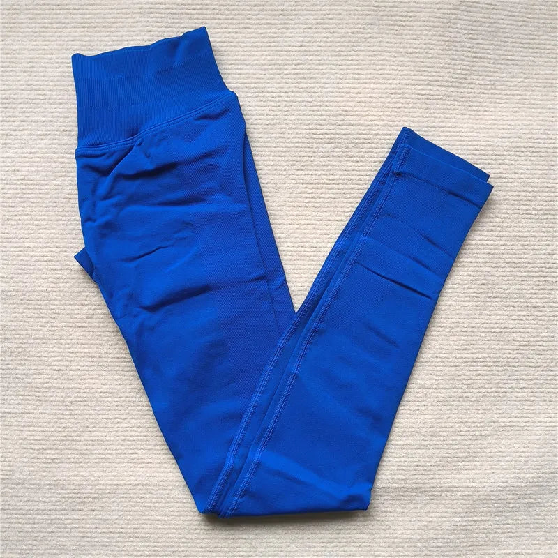 Seamless Sporty Leggings High Impact Yoga Leggings Fitness Pants Butt Lifting Tights Tummy Control Squat Proof Workout Tights - Tasawoq