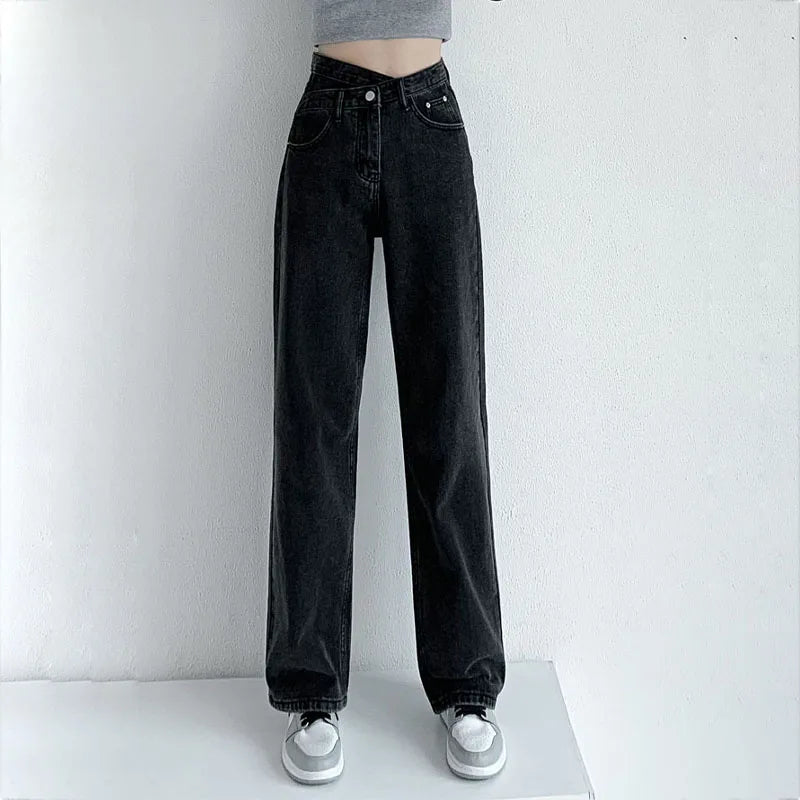 ZOENOVA Jeans Women Wide Leg Pants Mom Femme Black Blue Jeans High Waist Woman Trousers 2023 Clothing Pantalones Spodnie Damskie - Tasawoq