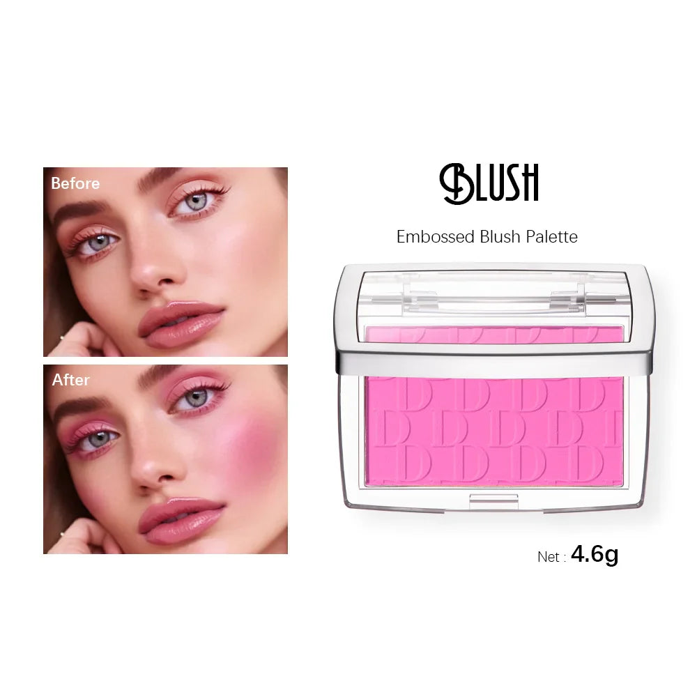 Blush Matte Natural Cheek Tint Brighten Face Waterproof Face Contouring Cosmetics Blush Powder Soft Female Makeup For Cheeks - Tasawoq
