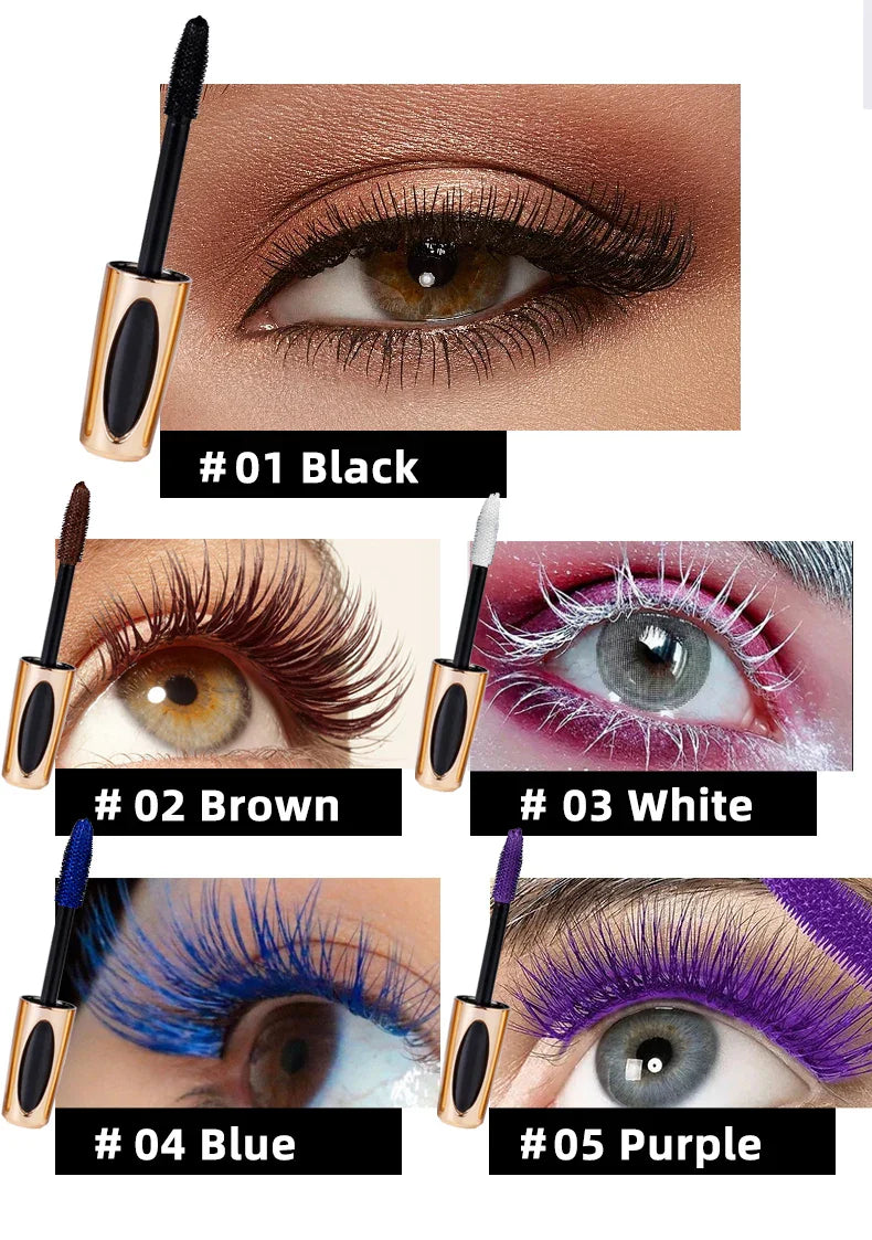 5D Silk Mascara with Big Eyes, Strong and Lasting Black Content and Length, Waterproof and Non-caking, and Prolonged Mascara. - Tasawoq