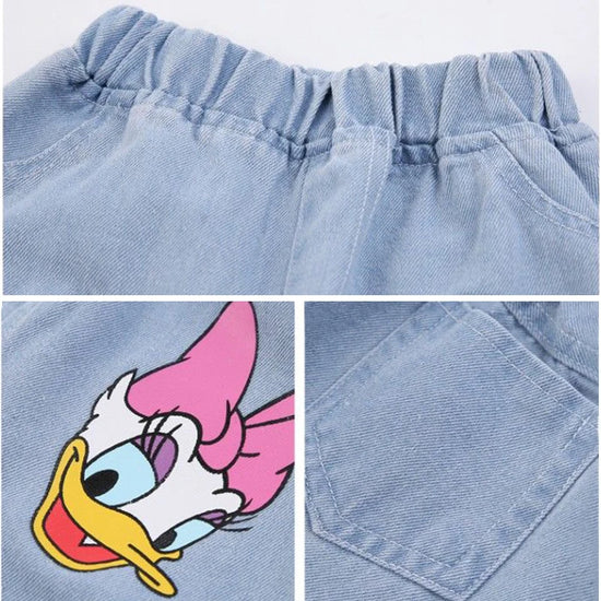 Spring Summer Children Cartoon Daisy Jeans Thin Baby Girls Loose Denim Pants Kids Fashion Casual Trousers for 2-6 Years - Tasawoq