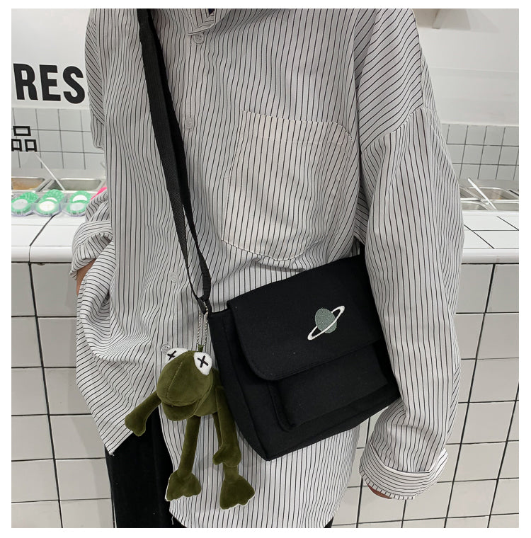 Casual Collage Student Messenger Bag Women Small Bag Canvas Shoulder Bag For Women Print Crossbody Bags Bolsas Sac - Tasawoq