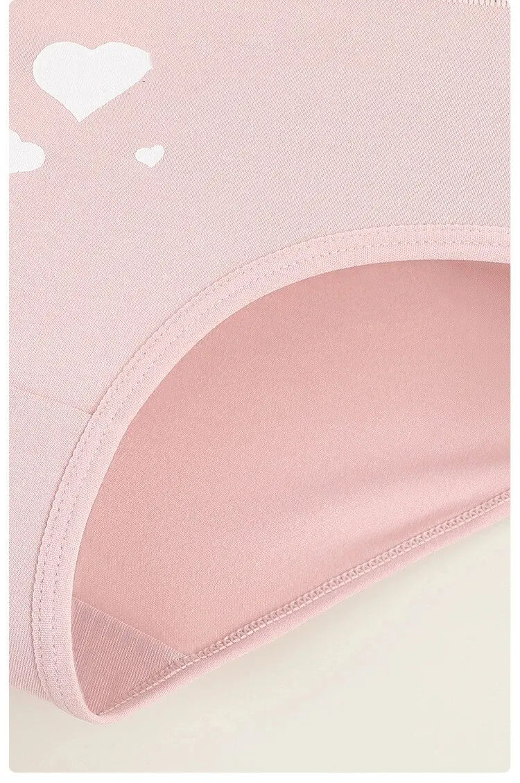 4Pcs Women's Panties High Waist Underwear Fashion Print Girls Briefs Breathable Cotton Panty Plus Size M-5XL Female Lingerie - Tasawoq
