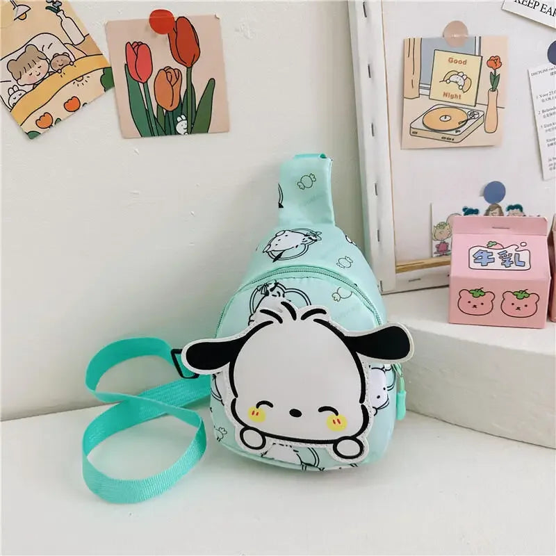 Kawaii Sanrio Hello Kitty Chest Bag Crossbody Bags Kuromi My Melody Cinnamoroll Messenger Shoulder Handbag for Women Toys Girls - Tasawoq