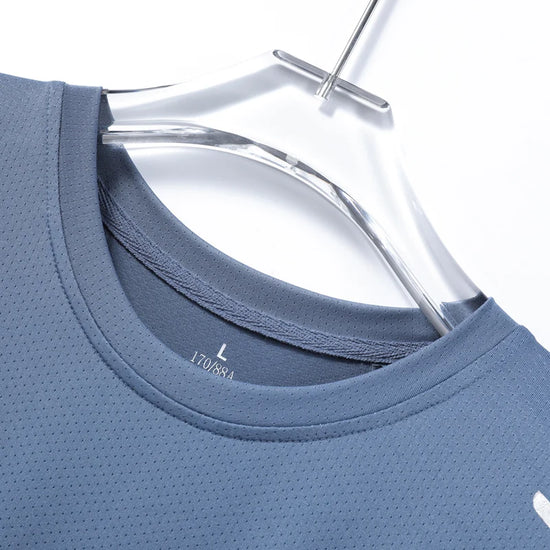 CHRLCK Men's Running Quick Drying T-shirts Breathable Hiking Fishing Tees Soft Elasticity Outdoor Sports Short Shirt Summer - Tasawoq
